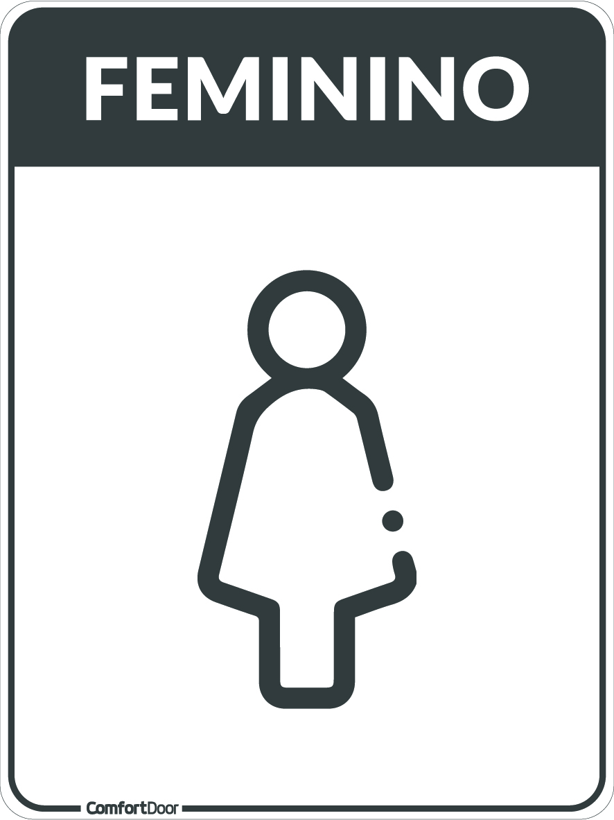 PLACA ADES FEMININO BCO 20X15CM