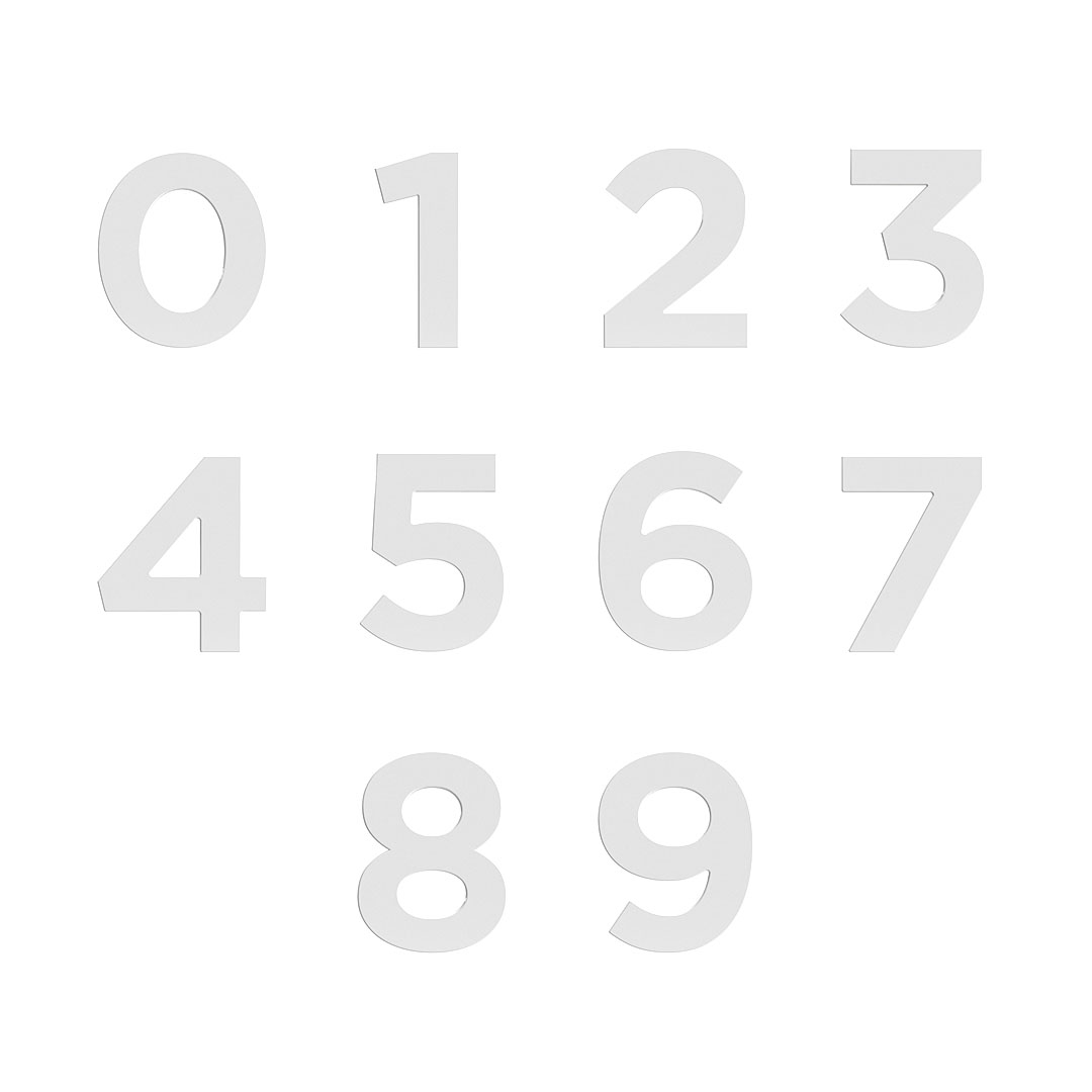 NUMERO RESID 5 BRANCO 60MM