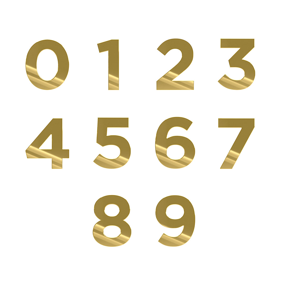 NUMERO RESID 6 DOURADO BRILHO 125MM