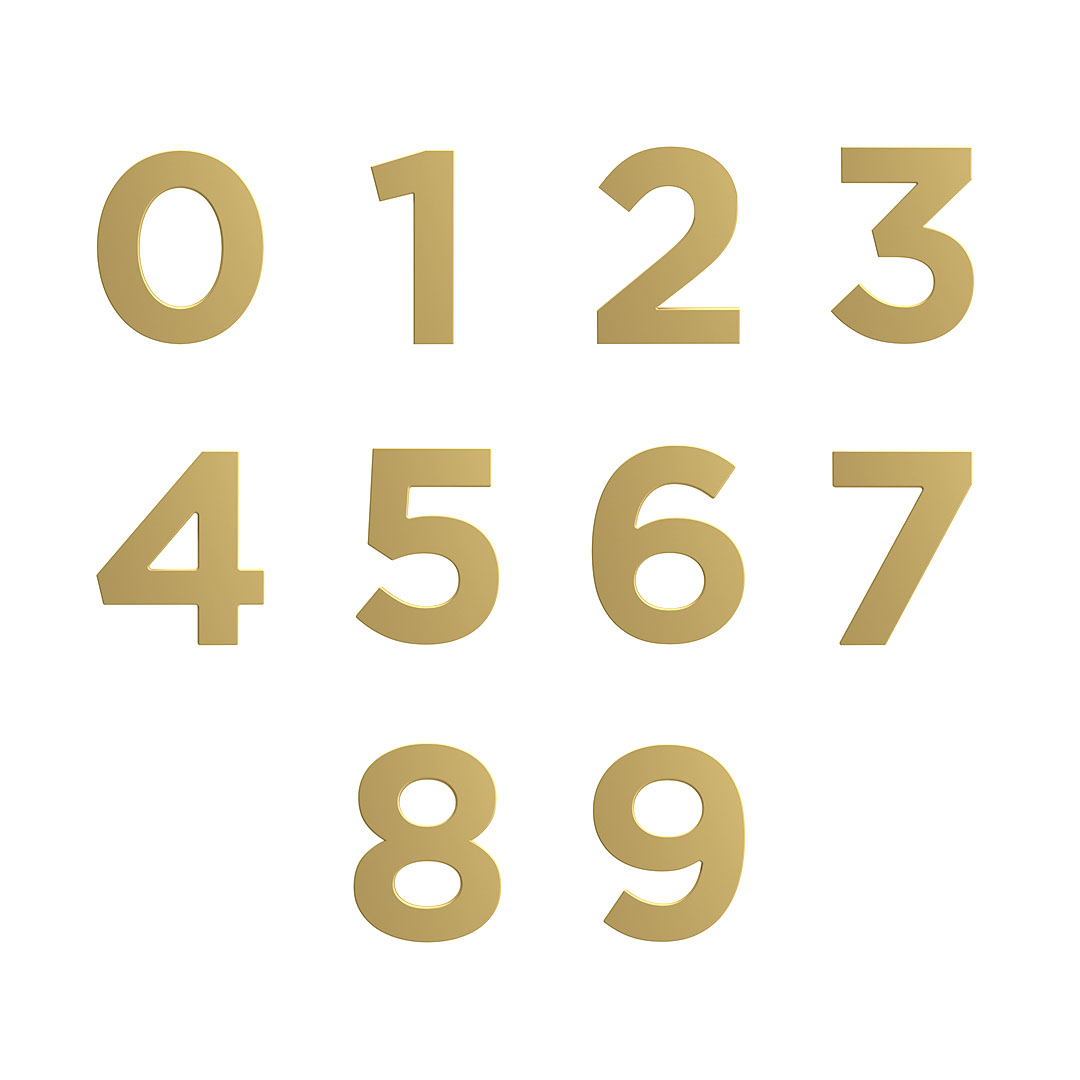 NUMERO RESID 7 DOURADO FOSCO 125MM