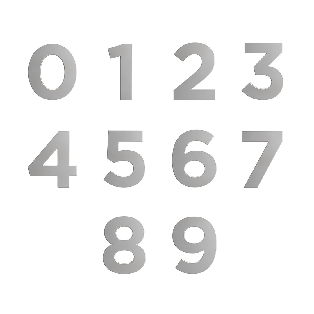 NUMERO RESID 9 PRATA 125MM