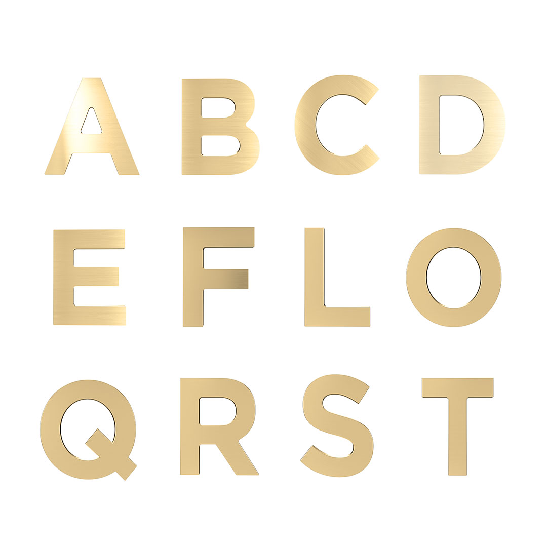 LETRA RESID U DOURADO FOSCO 125MM