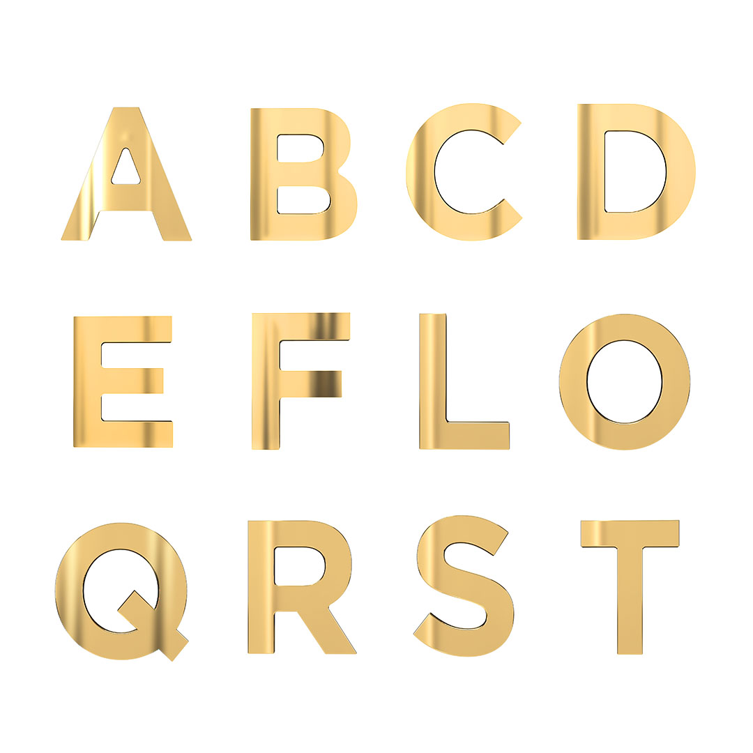 LETRA RESID U DOURADO BRILHO 125MM